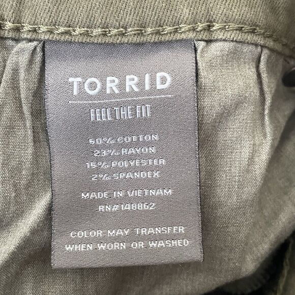 Torrid Feel the Fit High Rise Olive Woman’s Jegging Jeans Size 22 R - Picture 8 of 9